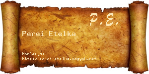 Perei Etelka névjegykártya